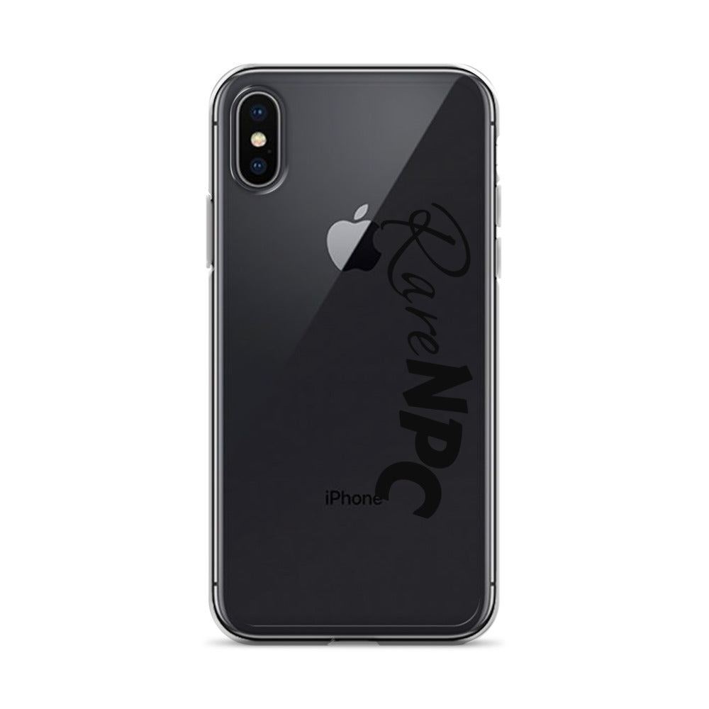 RareNPC iPhone Case - Clear - Black Text