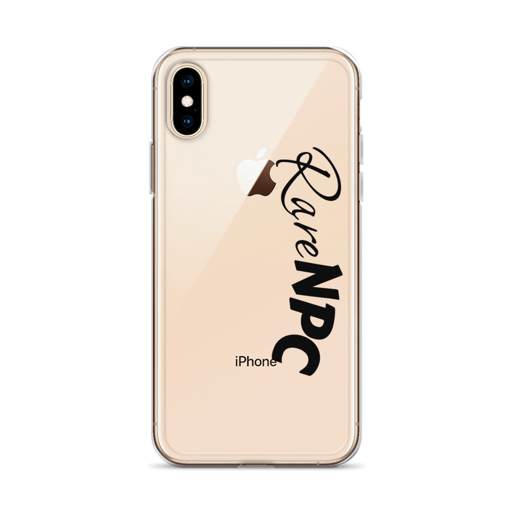 RareNPC iPhone Case - Clear - Black Text