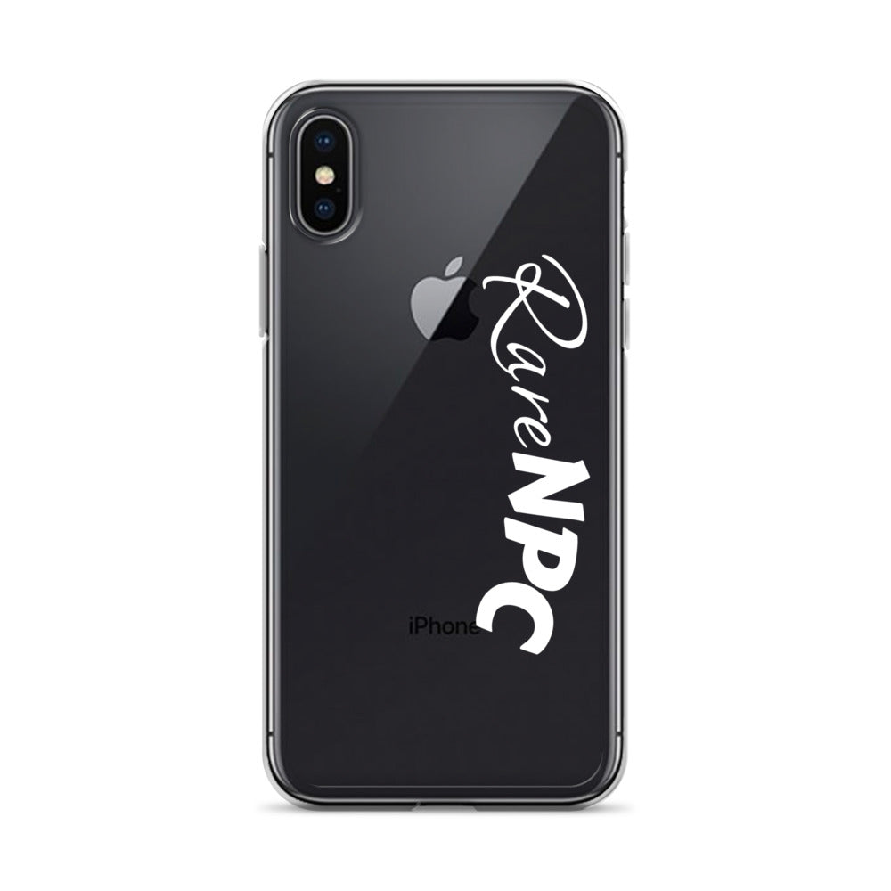 RareNPC iPhone Case - Clear - White Text