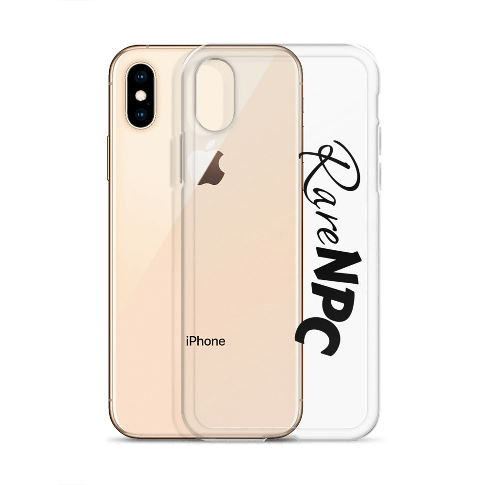 RareNPC iPhone Case - Clear - Black Text