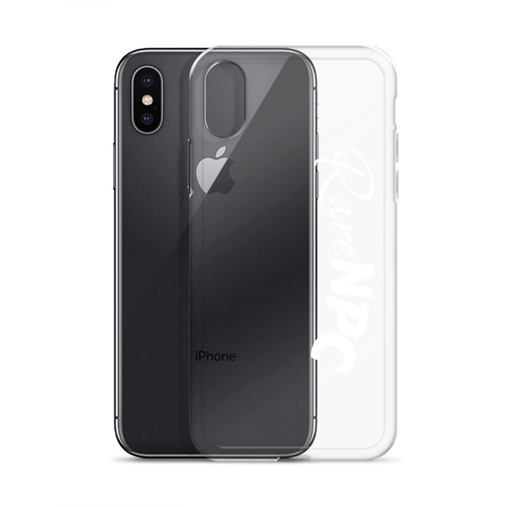 RareNPC iPhone Case - Clear - White Text