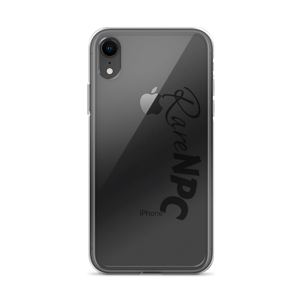 RareNPC iPhone Case - Clear - Black Text