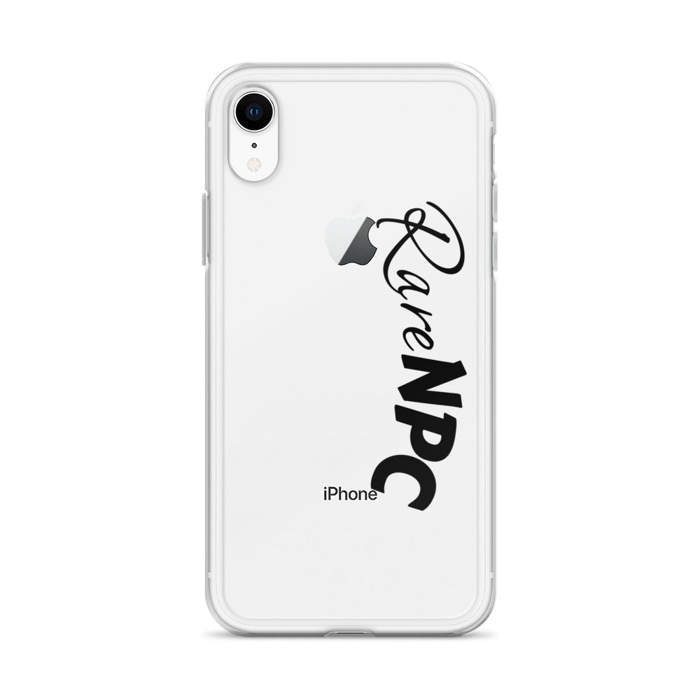 RareNPC iPhone Case - Clear - Black Text