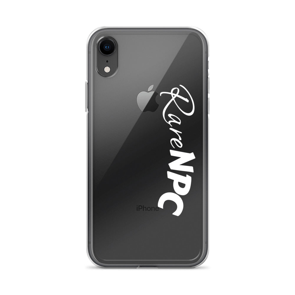 RareNPC iPhone Case - Clear - White Text