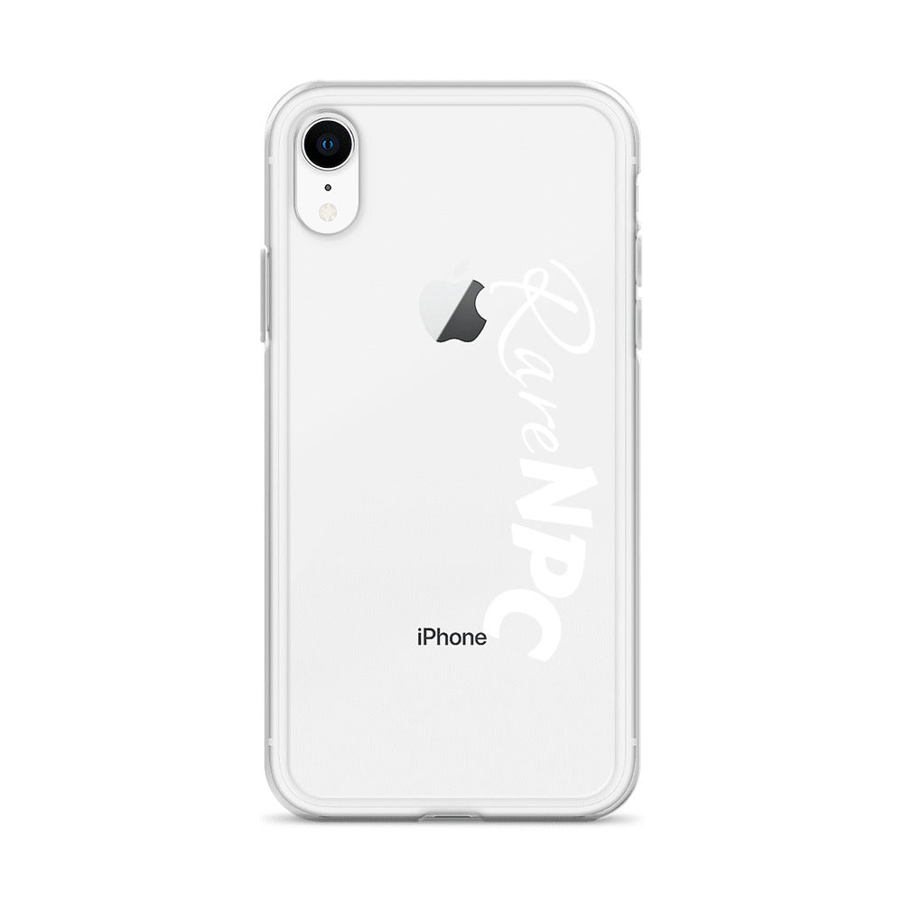 RareNPC iPhone Case - Clear - White Text