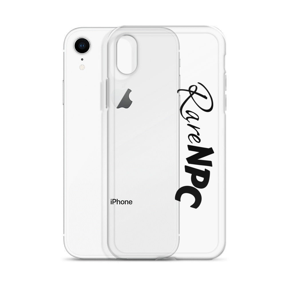 RareNPC iPhone Case - Clear - Black Text