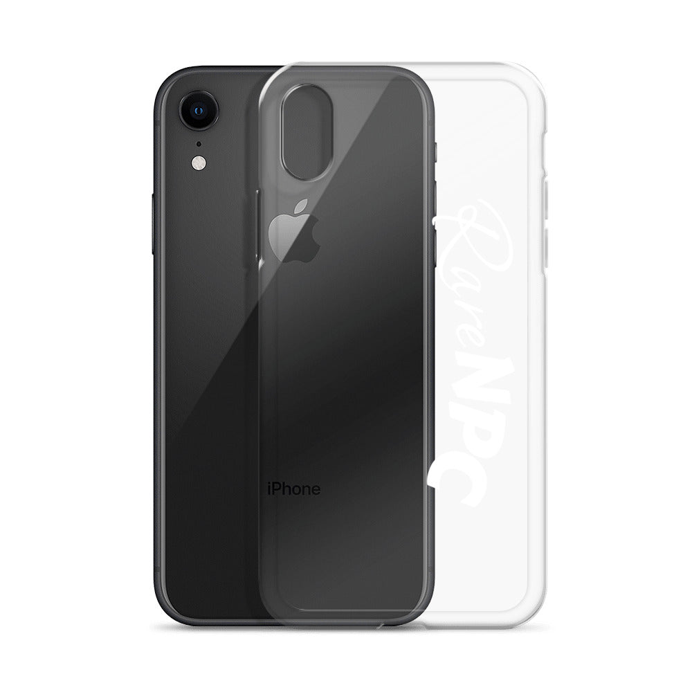 RareNPC iPhone Case - Clear - White Text