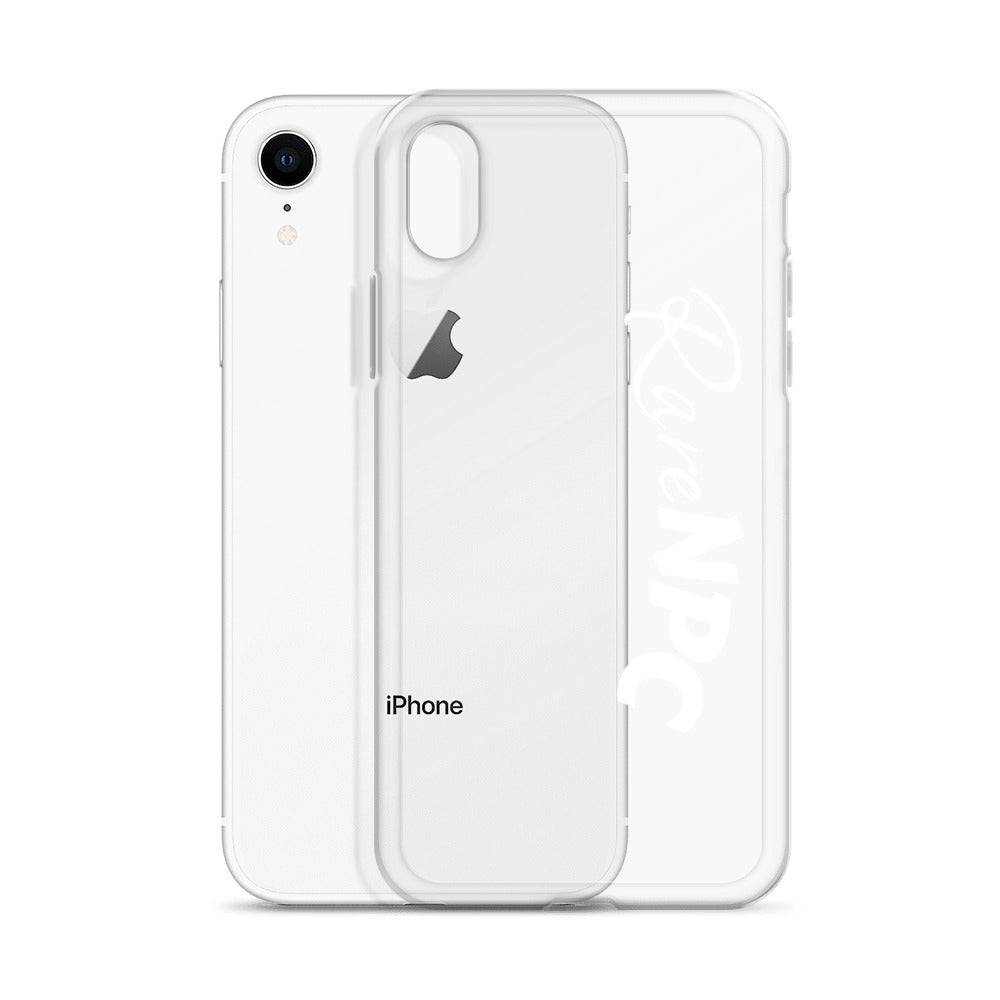 RareNPC iPhone Case - Clear - White Text